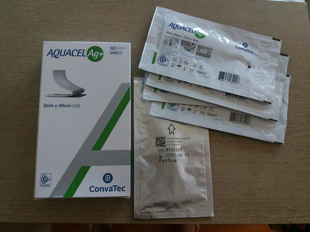 Aquacel Ag 2cm X 45cm 內有5包 愛康膚 強化抗菌親水性纖維敷料 含銀強化纖維帶狀敷料 其他 其他 Carousell