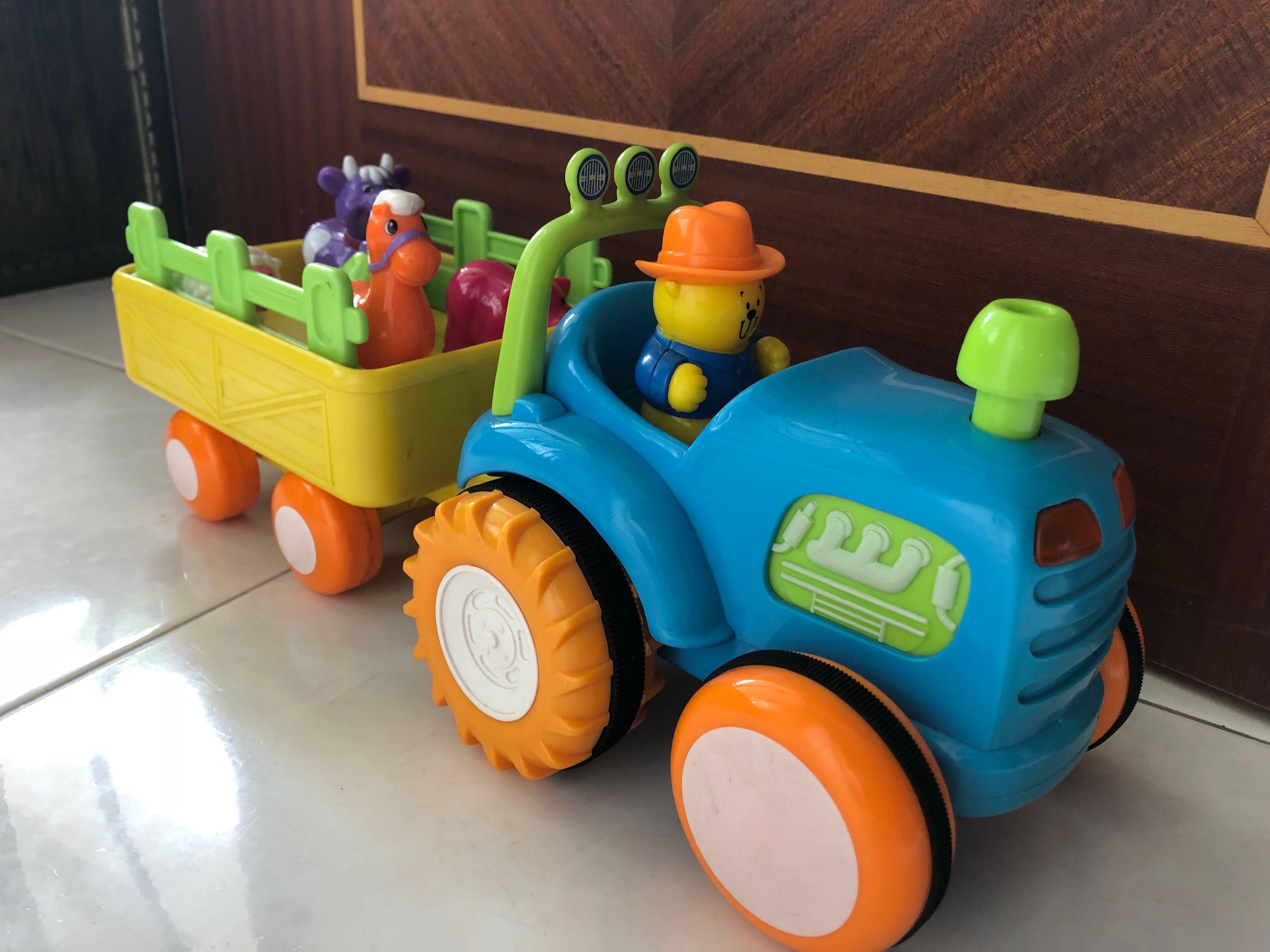 farm tractor toy with animals