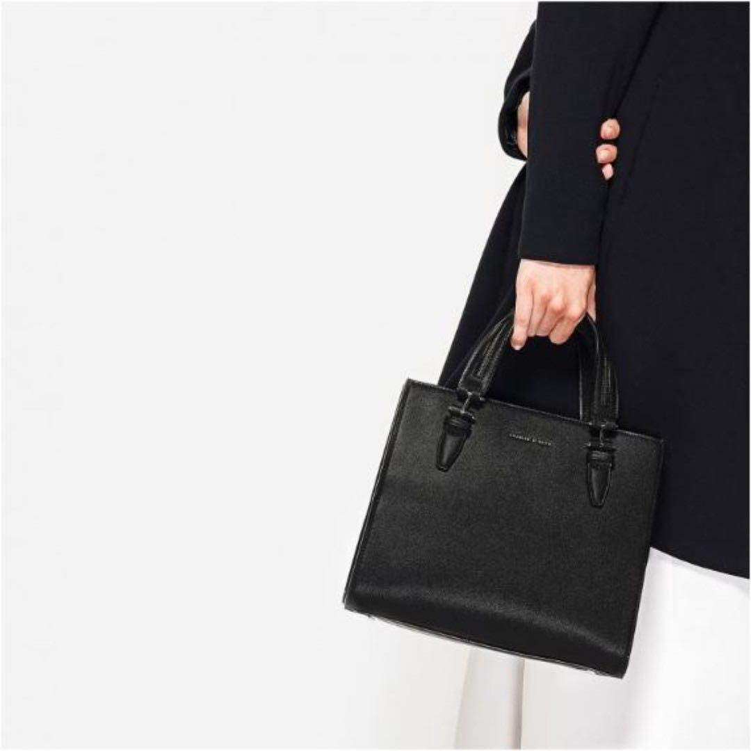 Charles Keith Structured Handbag Black Women S Fashion Bags Wallets Handbags On Carousell