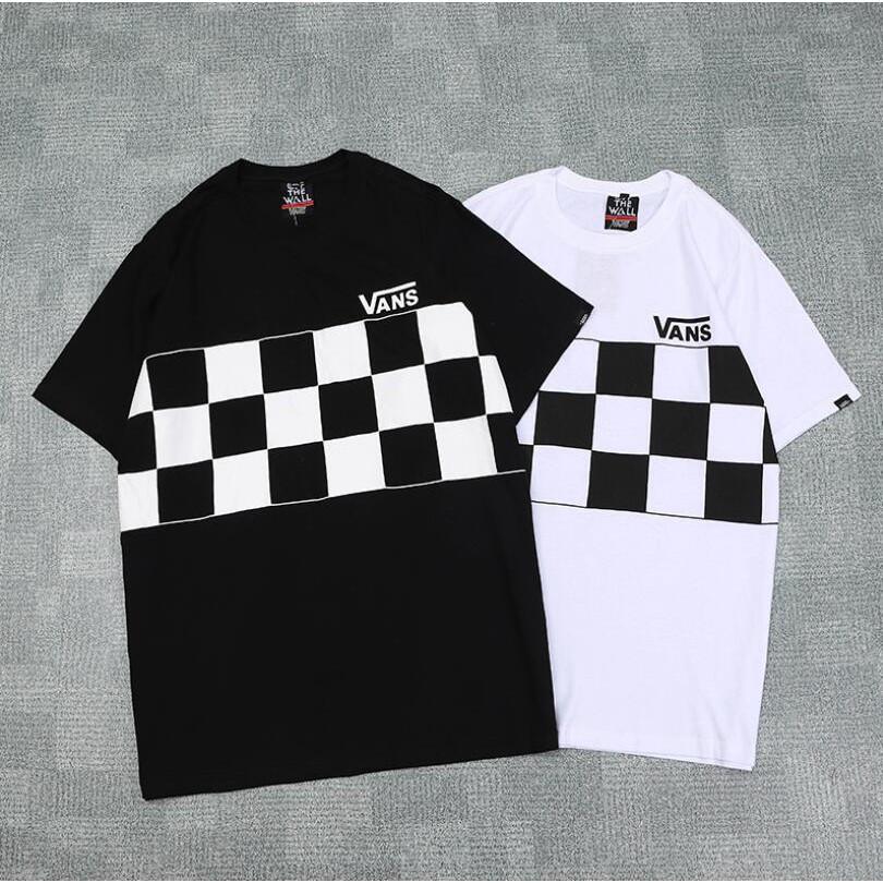 Checkered Vans T Shirt, Men's Fashion 