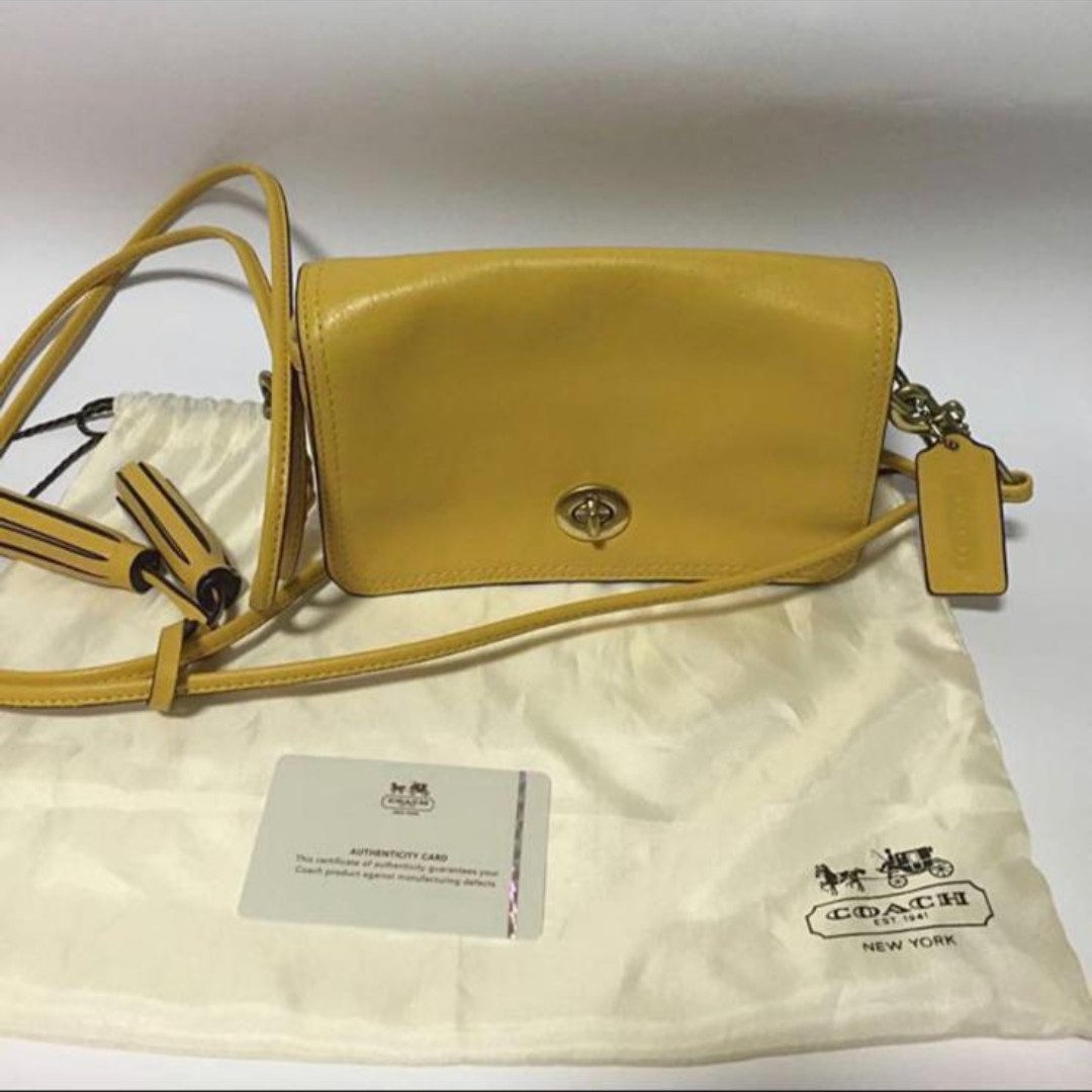 coach crossbody yellow