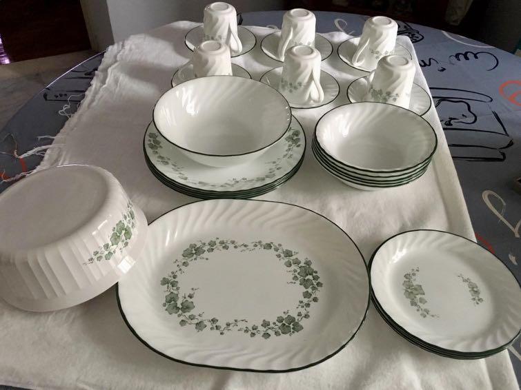 Corelle crockery set, Furniture & Home Living, Kitchenware & Tableware