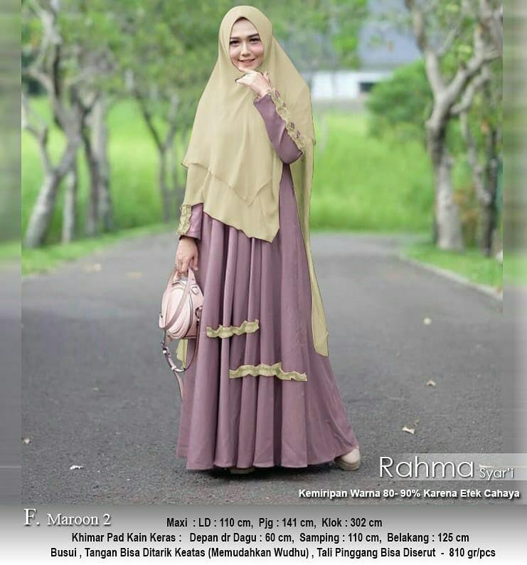 Du Rahma Syari Maxi Bahan Oxford Mix Ceruti Premium Khimar