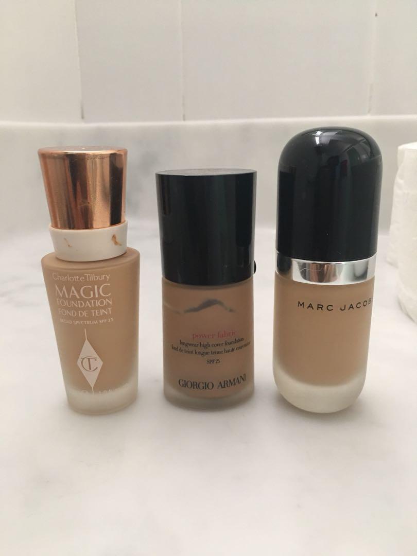 Foundations: charlotte tilbury giorgio armani marc jacobs, Beauty &  Personal Care, Face, Makeup on Carousell