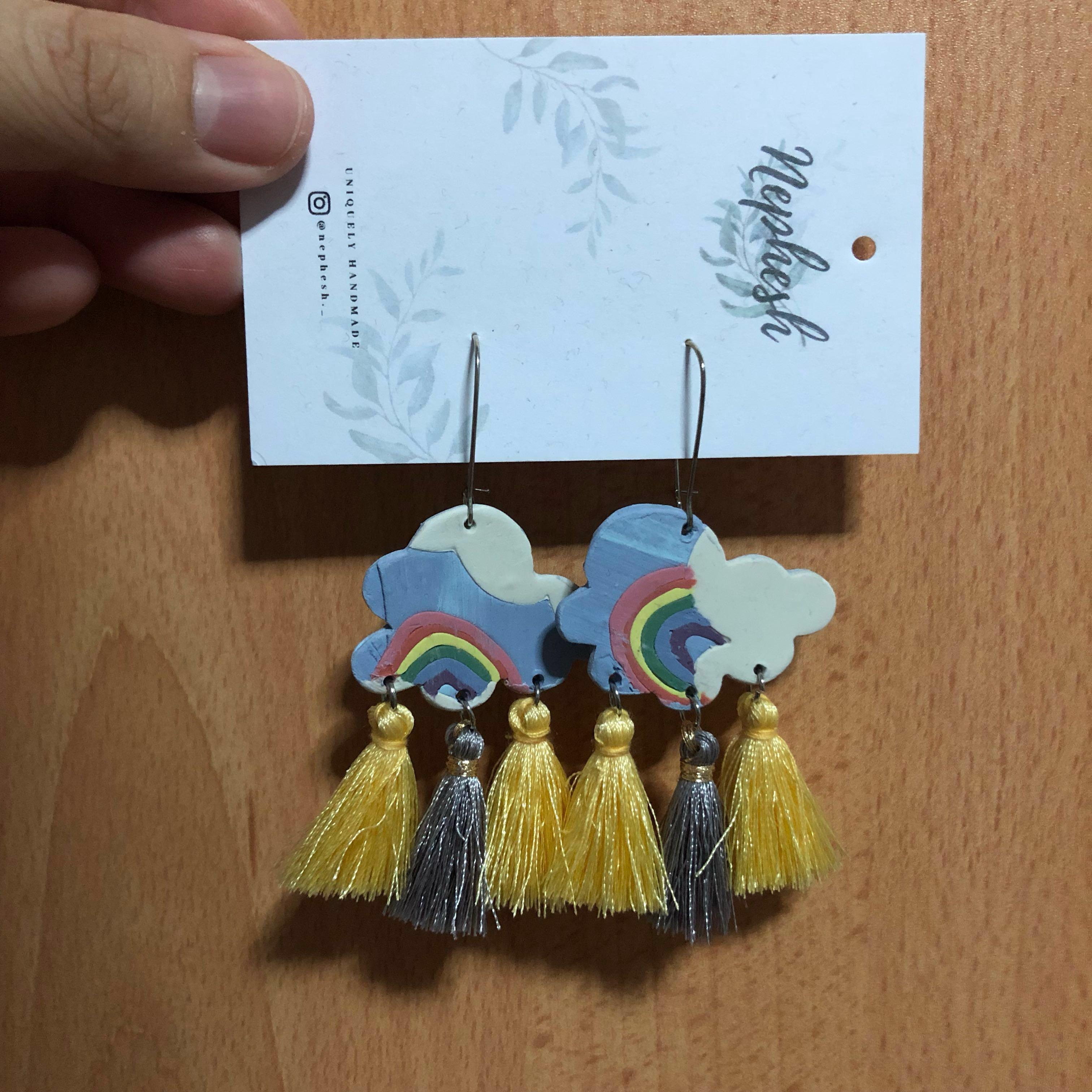 Handmade Rainbow Clay Earrings Women S Fashion Jewellery