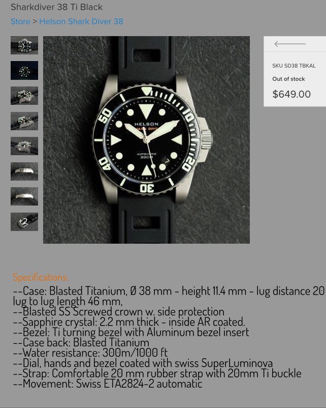 helson shark diver 38 titanium