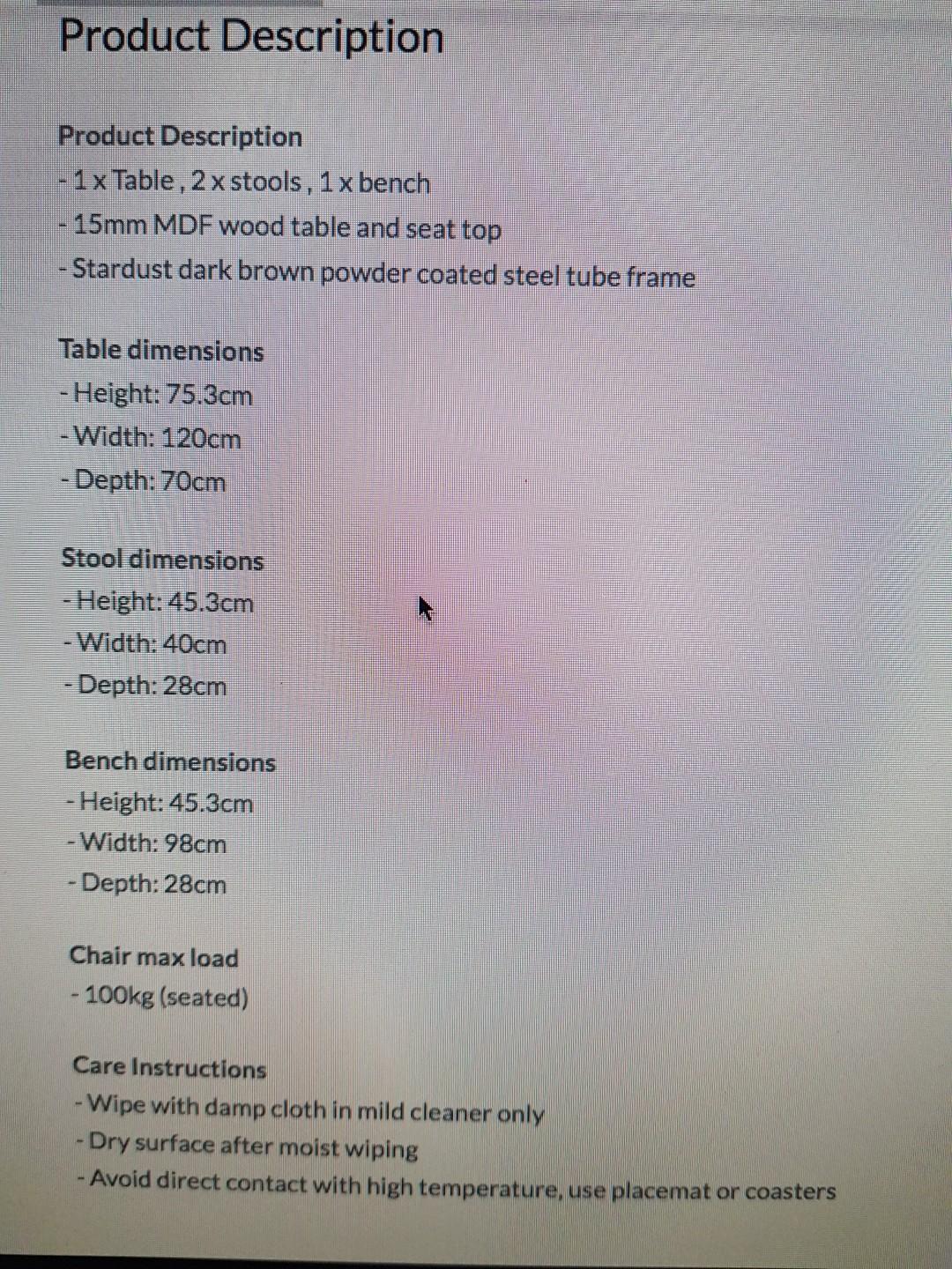 Kiku dining set in concrete, Furniture & Home Living, Furniture, Tables