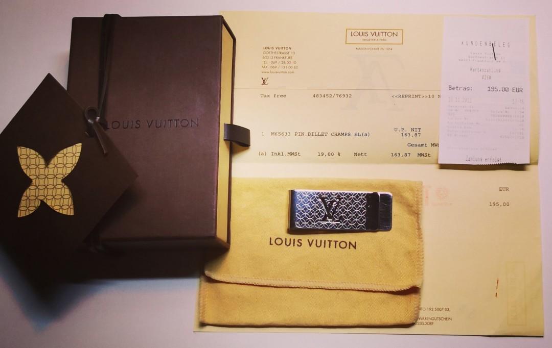 Louis Vuitton Pince Billets Champs Elysees Money Clip M65041 Silver Used VG