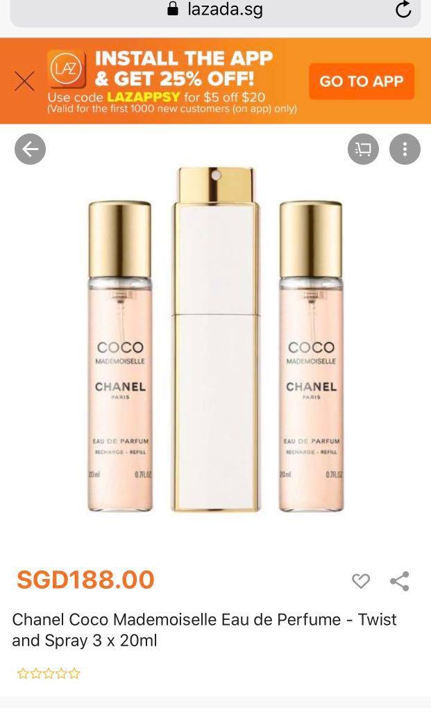 NEW Chanel Coco Mademoiselle Twist n Spray Refill, Beauty & Personal Care,  Fragrance & Deodorants on Carousell