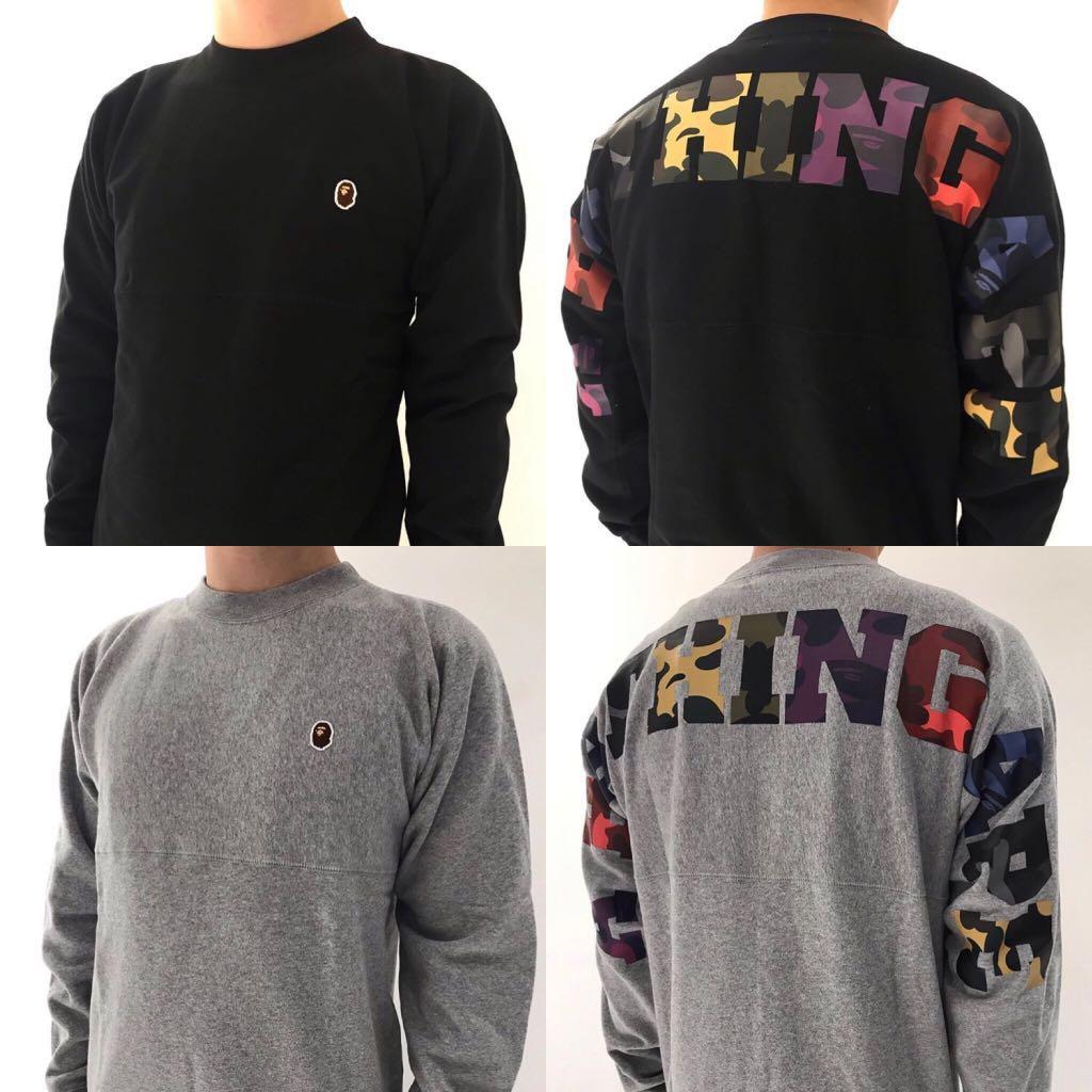 One Point Mix Camo Big Logo Crewneck Men S Fashion Clothes Tops