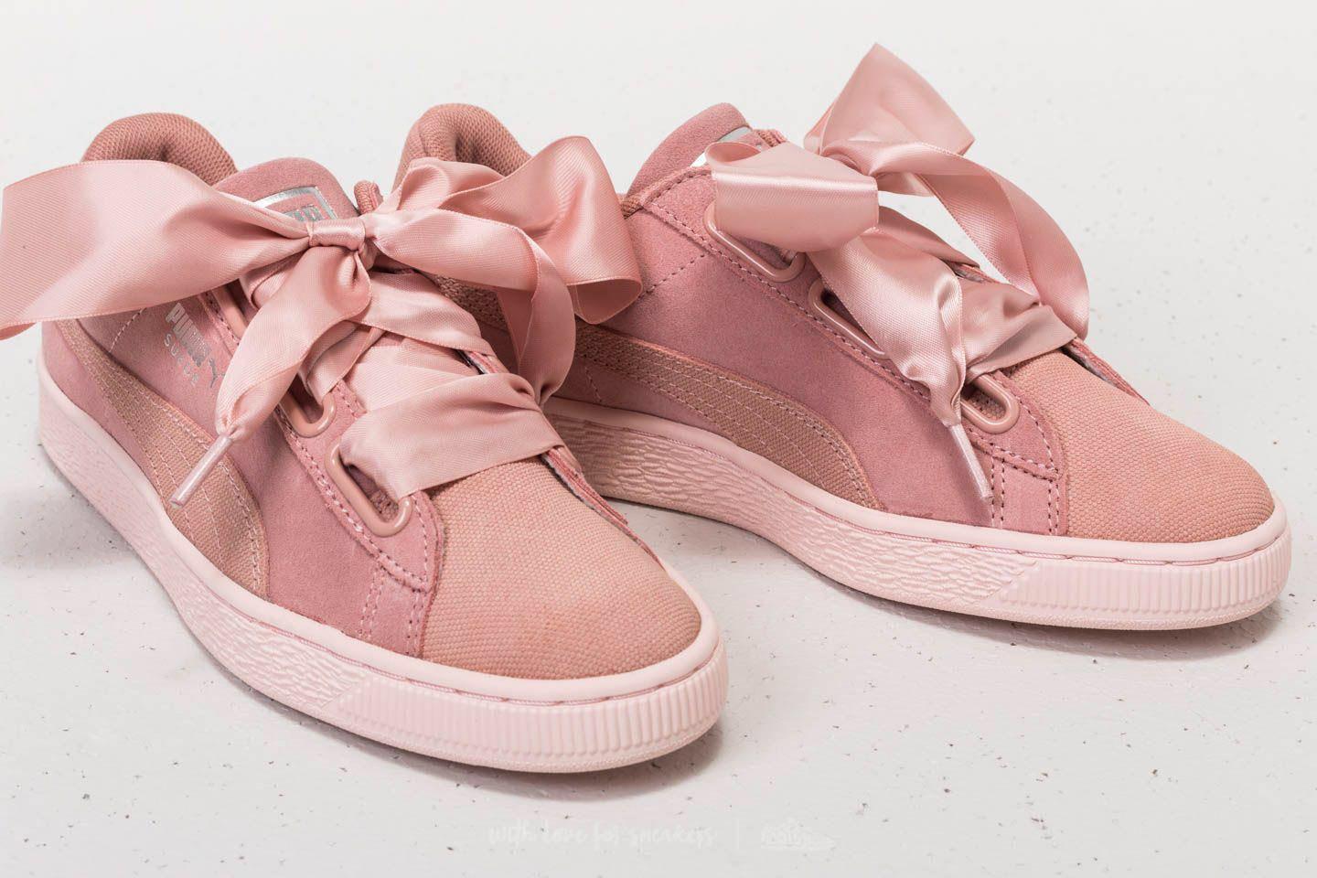 pink puma ribbon shoes