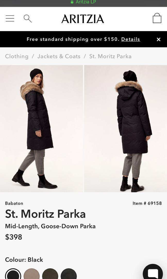 REDUCED Aritzia st.moritz parka jacket Women s Fashion Clothes on Carousell