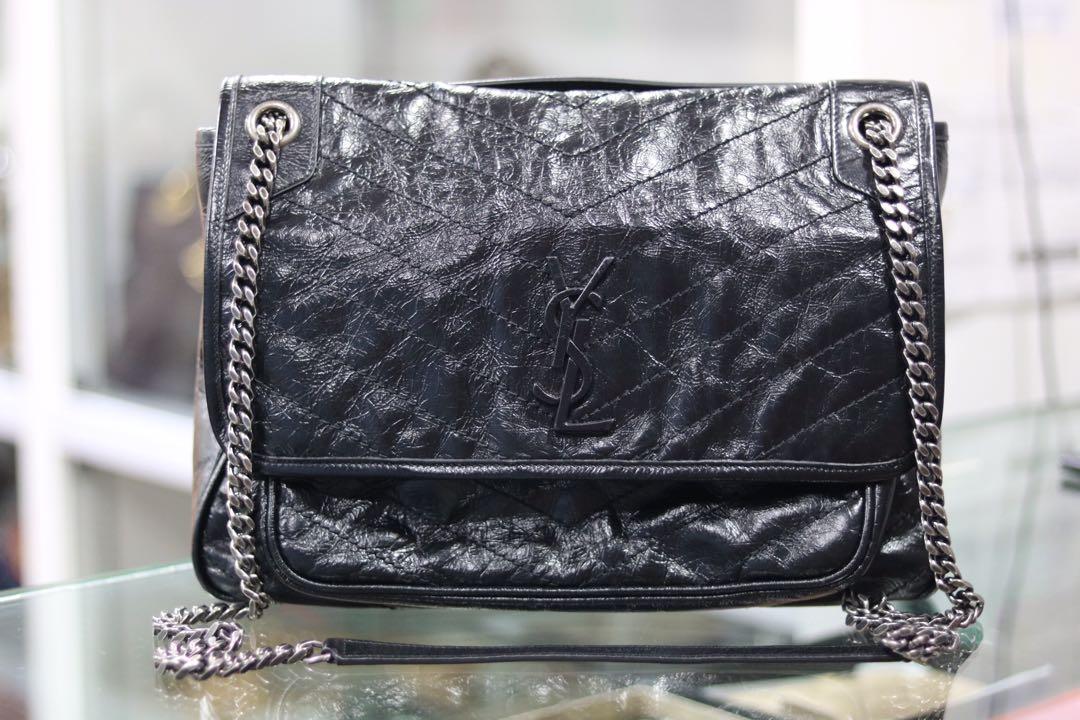 ysl distressed leather bag