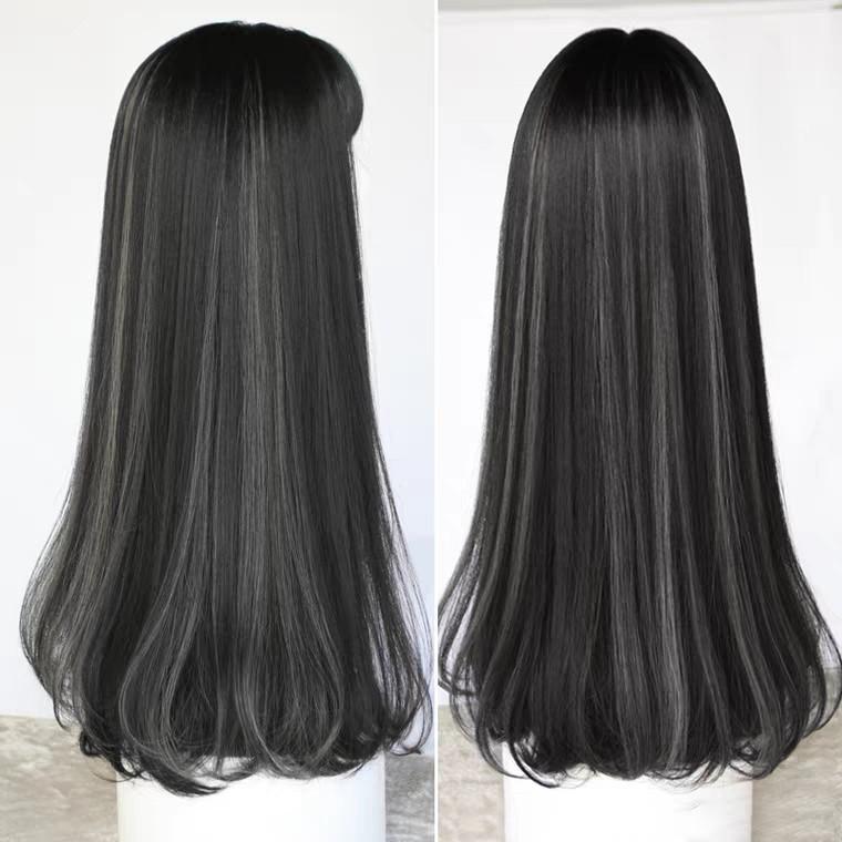 Wig Female Highlights Long Curly Hair Korean Simulation Full