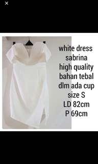 White bodycon dress putih sexy