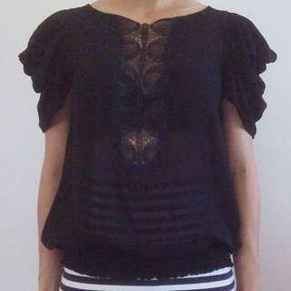 Black Chiffon Blouse
