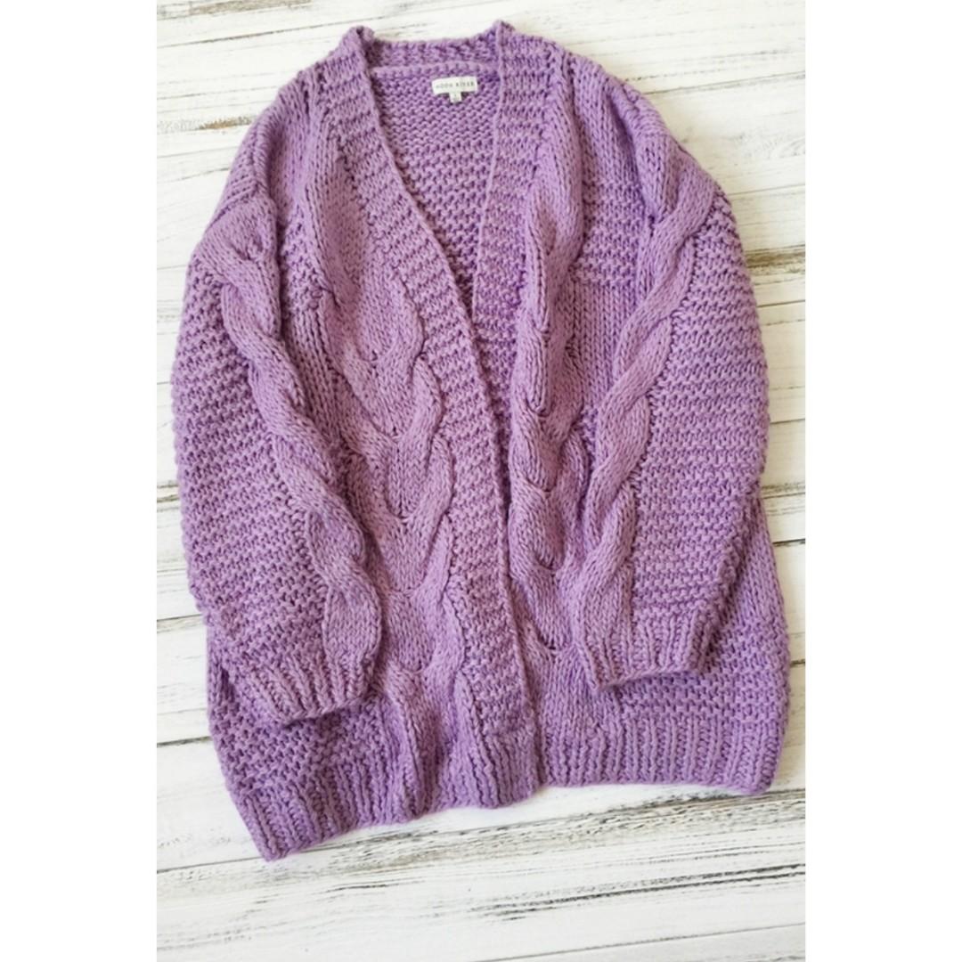 lilac cable knit sweater