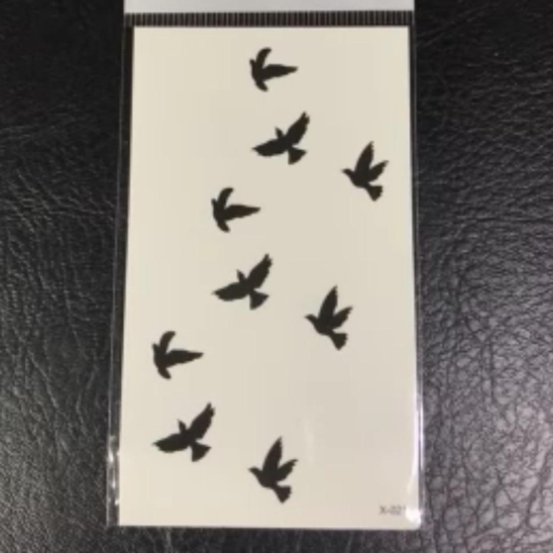 Bird Silhouette Feminine Minimalist Temporary Tattoo Sticker