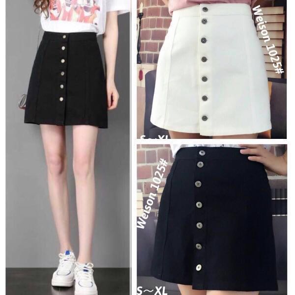 white button skirt