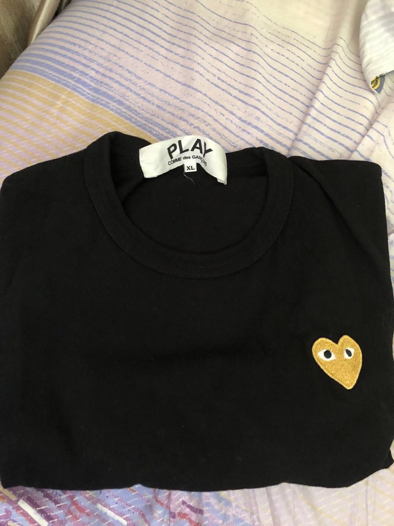 cdg gold heart shirt