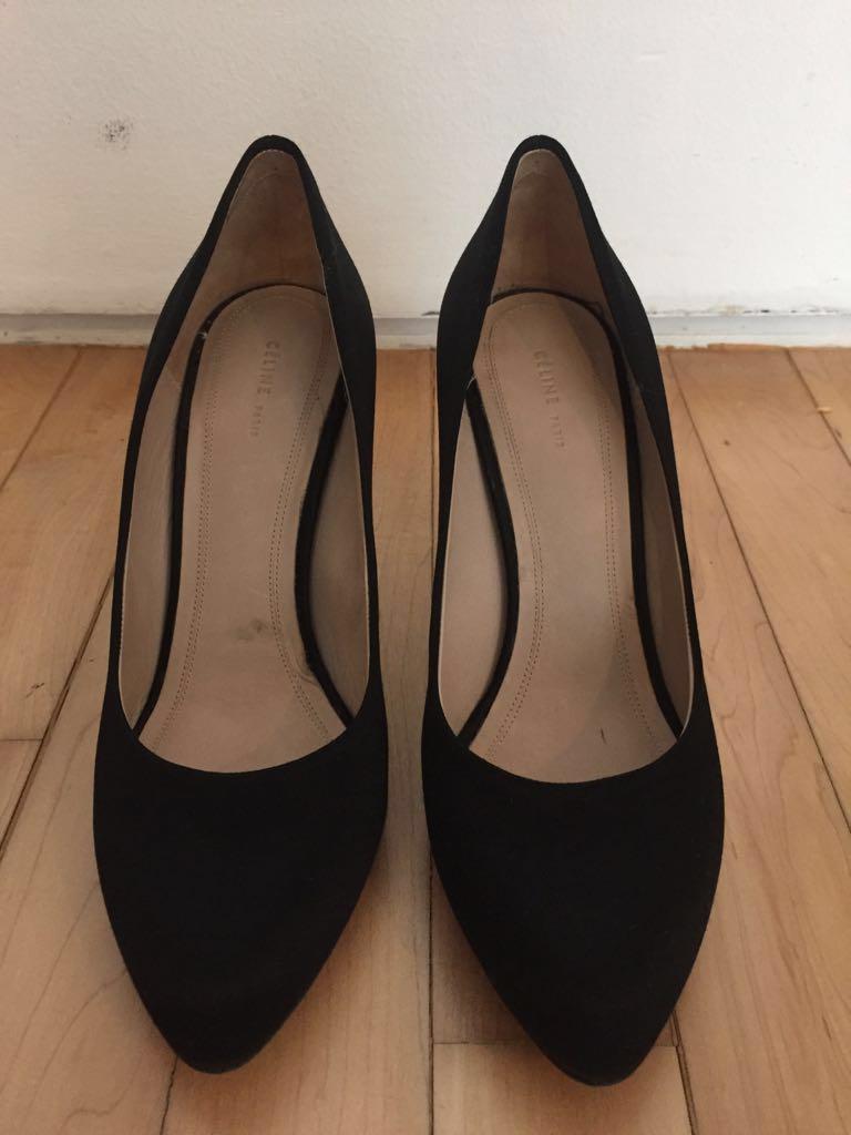 Celine Black Satin Pumps Size 37 100 Authentic Women s Fashion