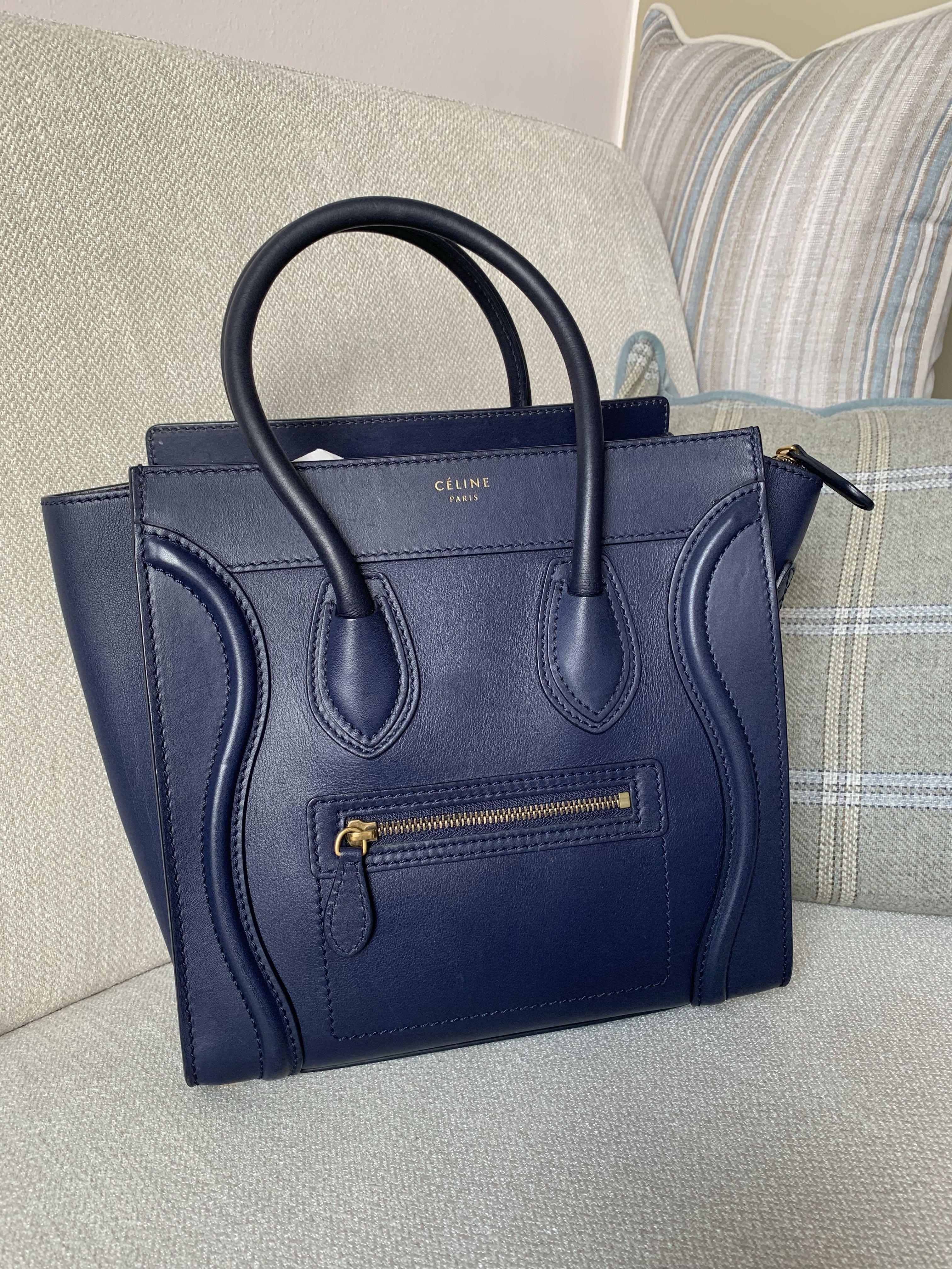 Celine navy blue store bag
