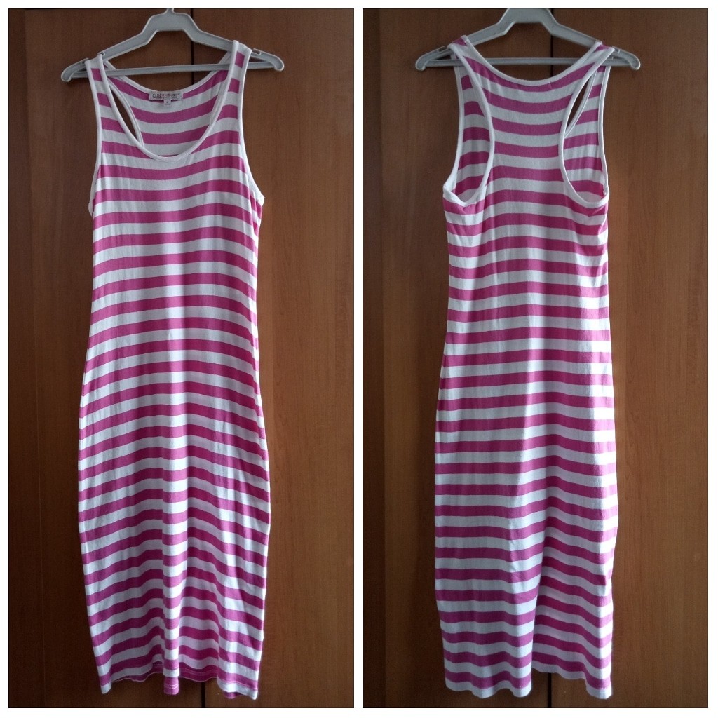 pink striped bodycon dress