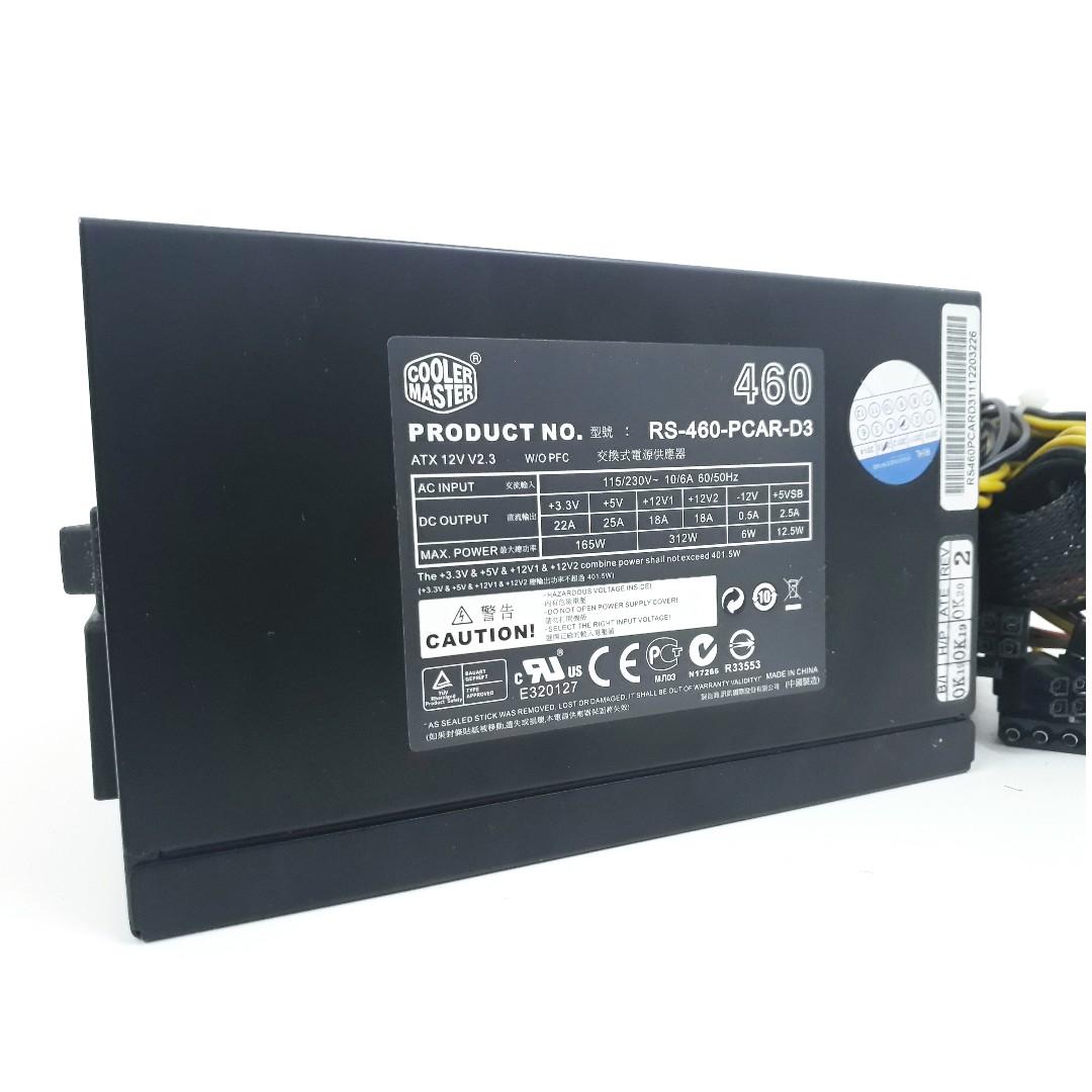 Cooler Master 460W RS-460-PCAR-D3 (6pin PCIe) PSU Power Supply ...