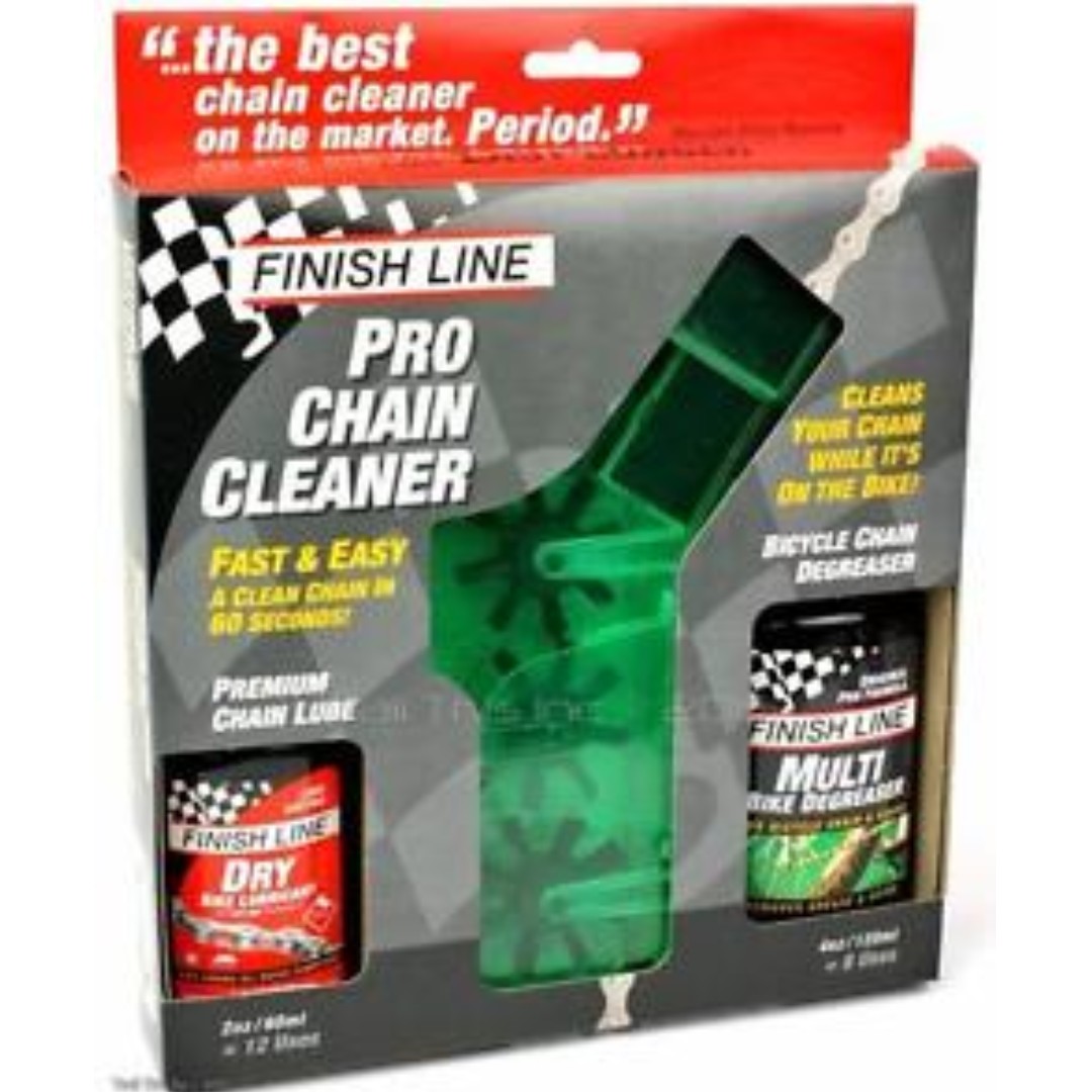 Finish Line Pro Bike Bicycle Chain Cleaner Kit with Degreaser and Lubricant, Sports Equipment