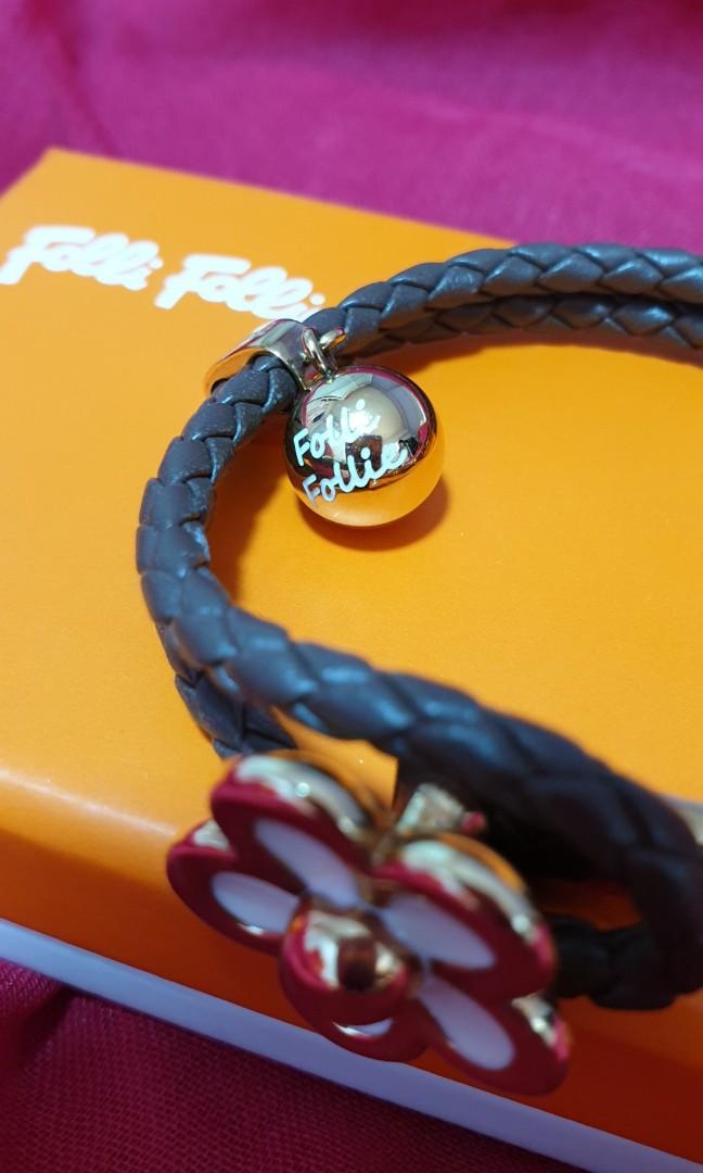 FOLLI Follie Rose Gold Leather Bracelet