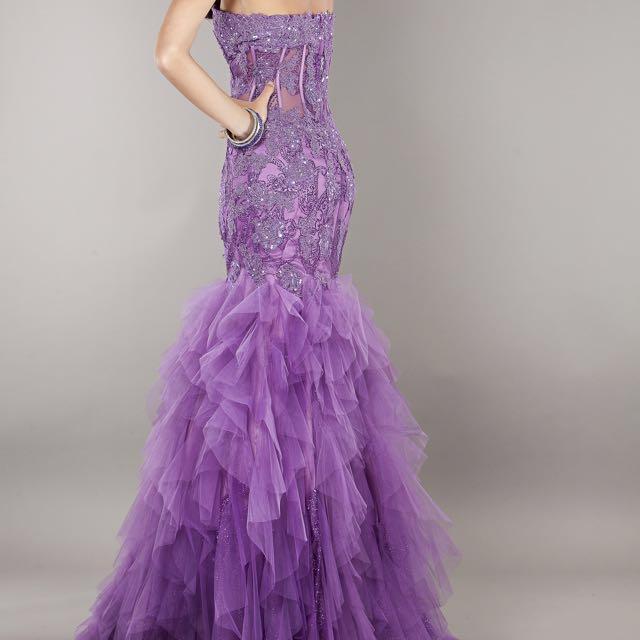 Purple discount evening gown