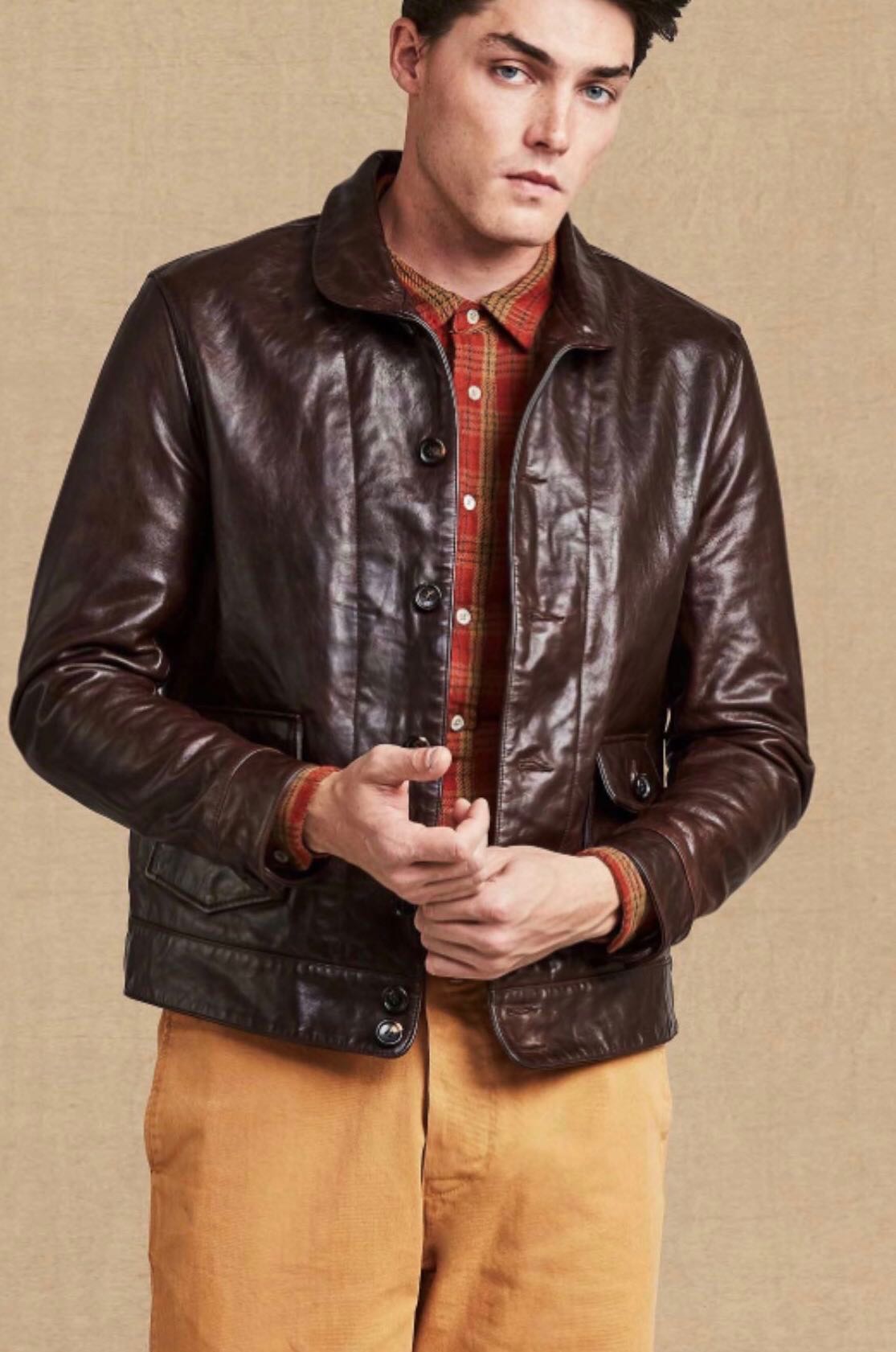 Levi’s menlo cossack leather jacket LVC Lee, 男裝, 外套及戶外衣服 - Carousell