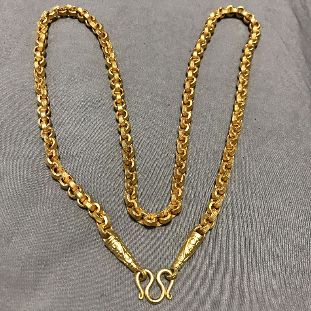 Gold top brass chain