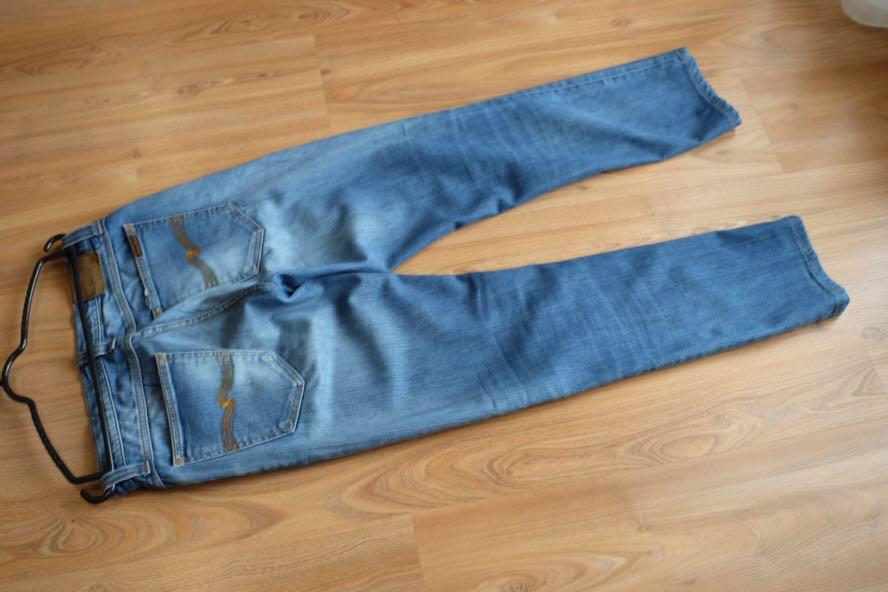 Nudie jeans super blue tag samurai ironheart denim flathead, Fesyen