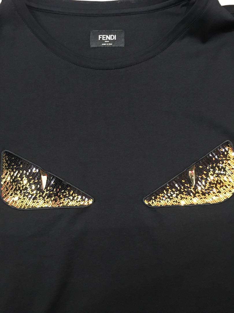 Fendi gold eyes t 2025 shirt