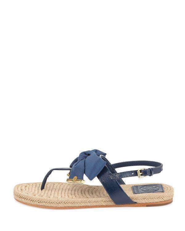Tory Burch Penny Flat Bow Espadrille Thong Sandals, Women's Fashion,  Footwear, Flats on Carousell