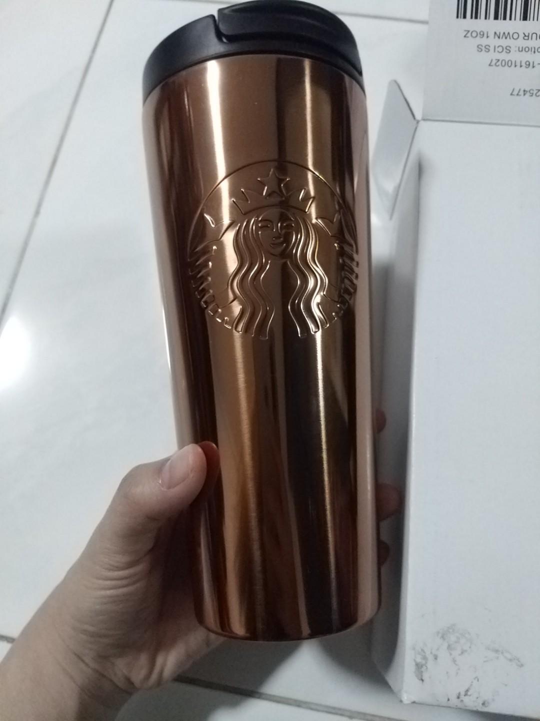 Tumbler Starbucks Stainless Gold ori, Kitchen & Appliances di Carousell