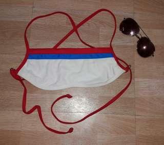 Bikini top swimsuit white nautical string