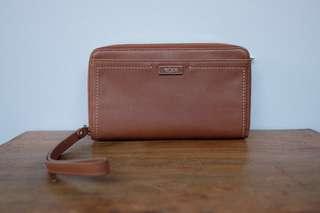 Tumi Wallet Brown Genuine Leather