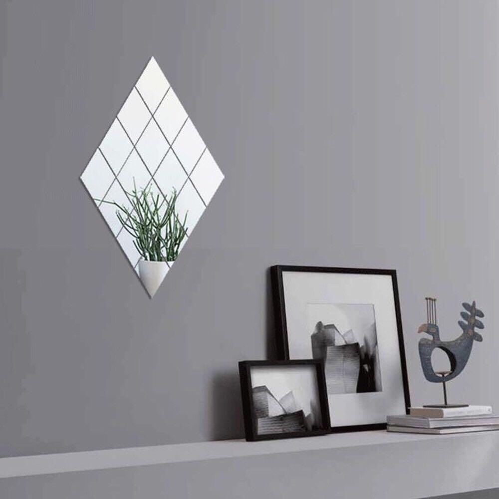 9 16 25pcs Art Square Mirror Tile Diy Wall Sticker Decor