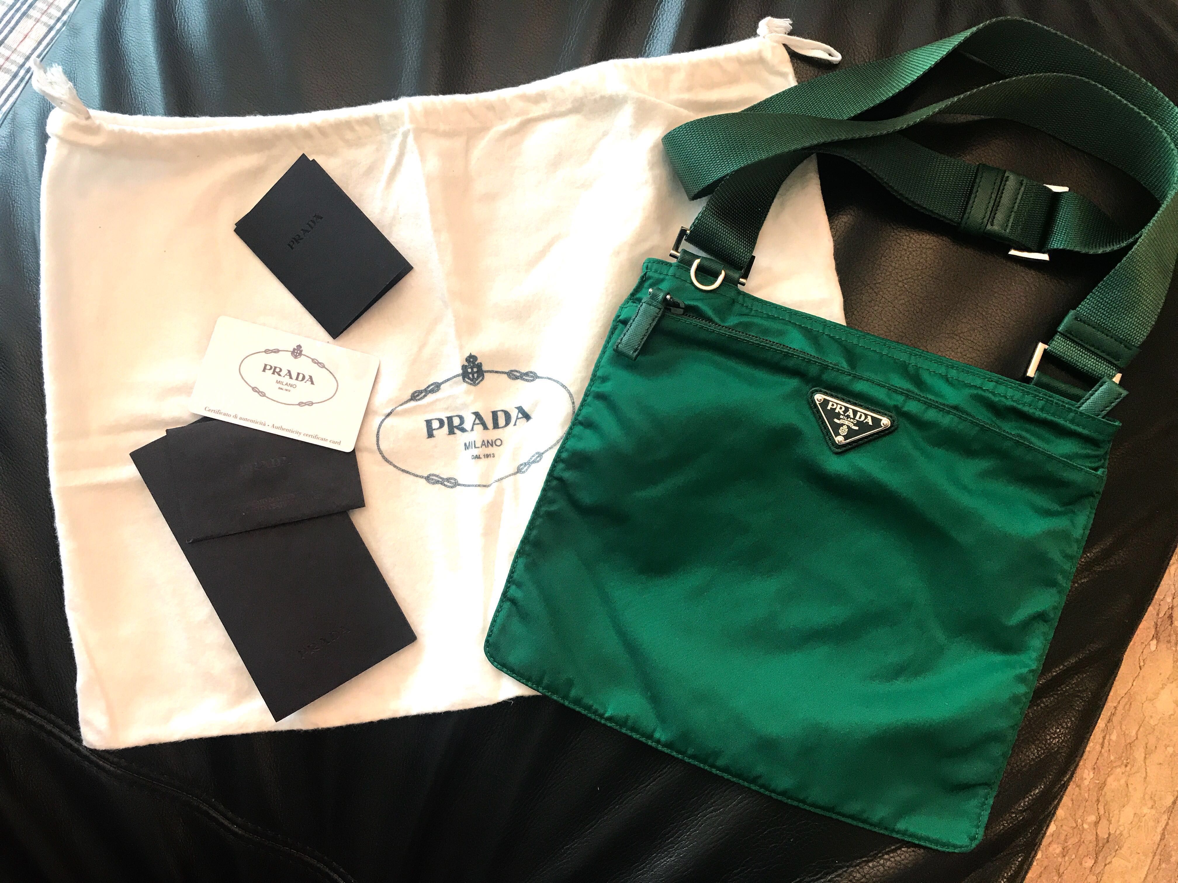 prada green tote