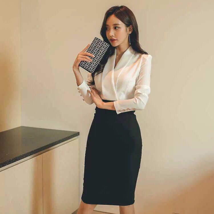 Black White Office Dress Outfit Professional Formal Smart Casual