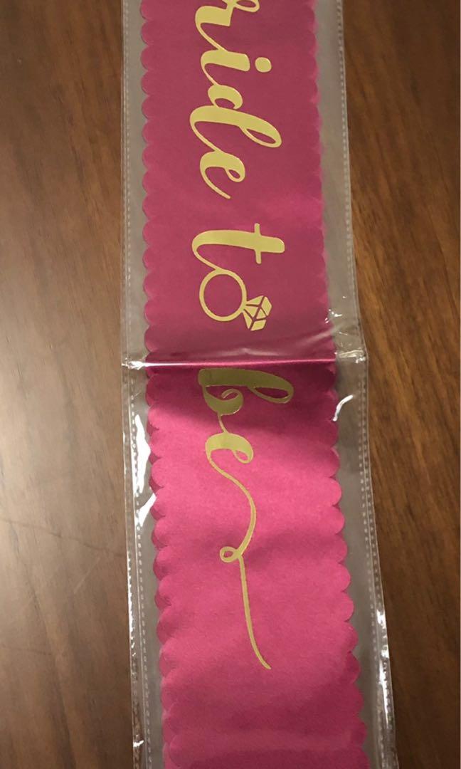 red bride to be sash