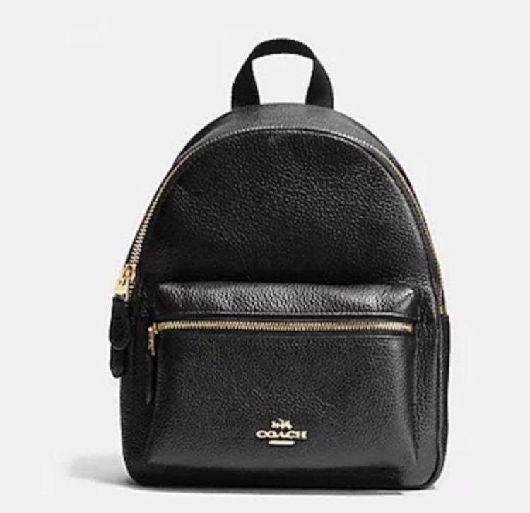 coach mini charlie pebble leather backpack