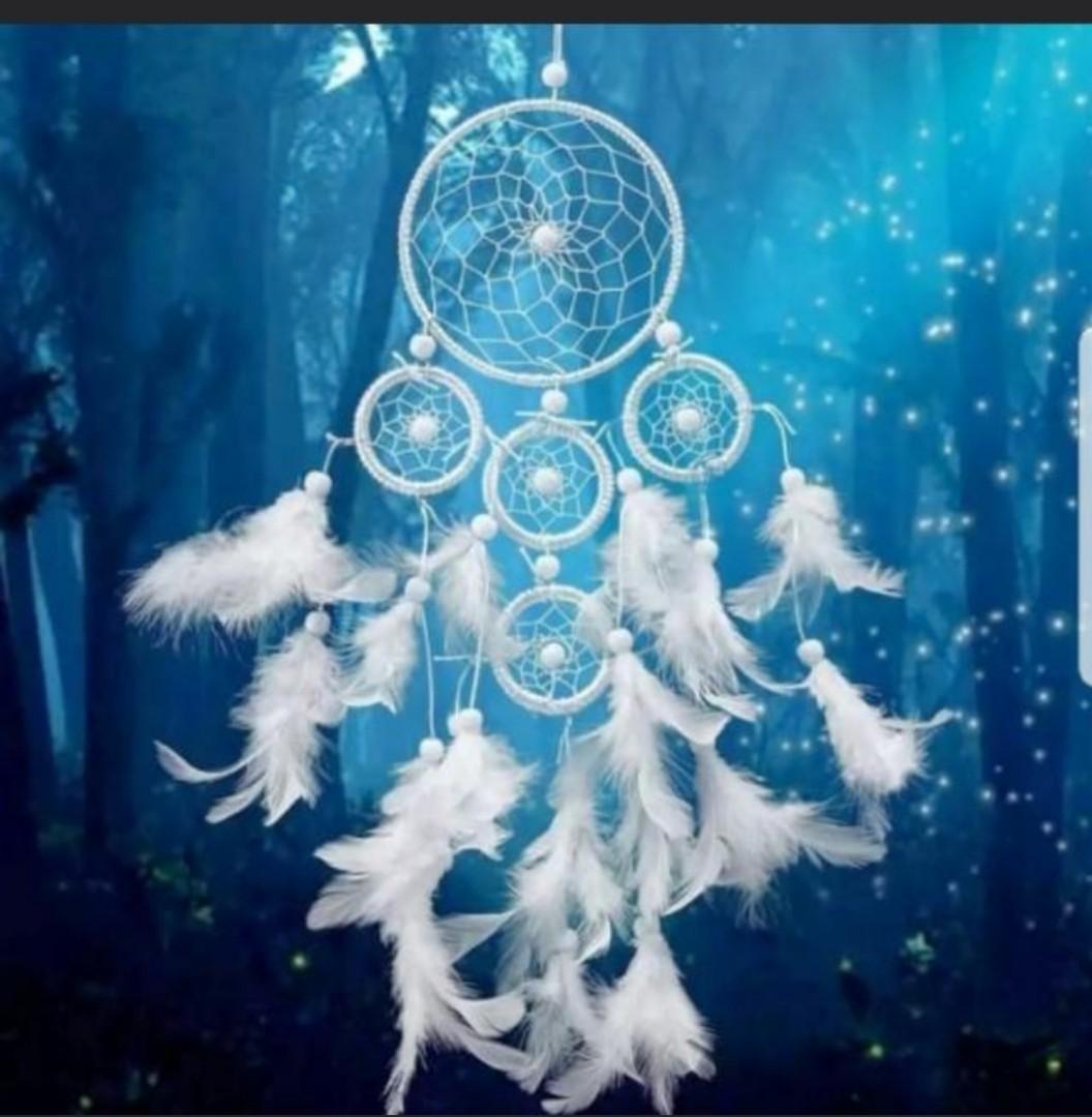 Dreamcatcher Wind Chime White Feather Dream Catcher Car Hanging