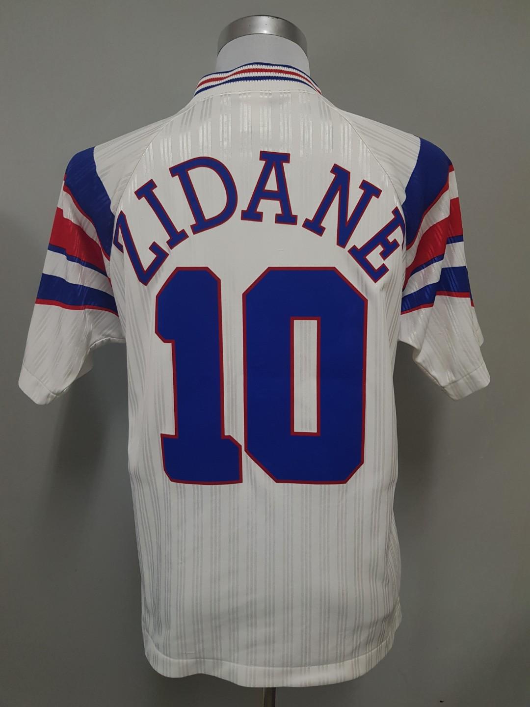 France Euro 1996 Zidane Jersey Adidas Template, Men's Fashion