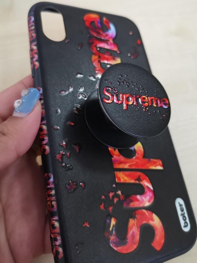 Iphone Xr Supreme Case With Pop Socket Mobile Phones Tablets Mobile Tablet Accessories Cases Sleeves On Carousell