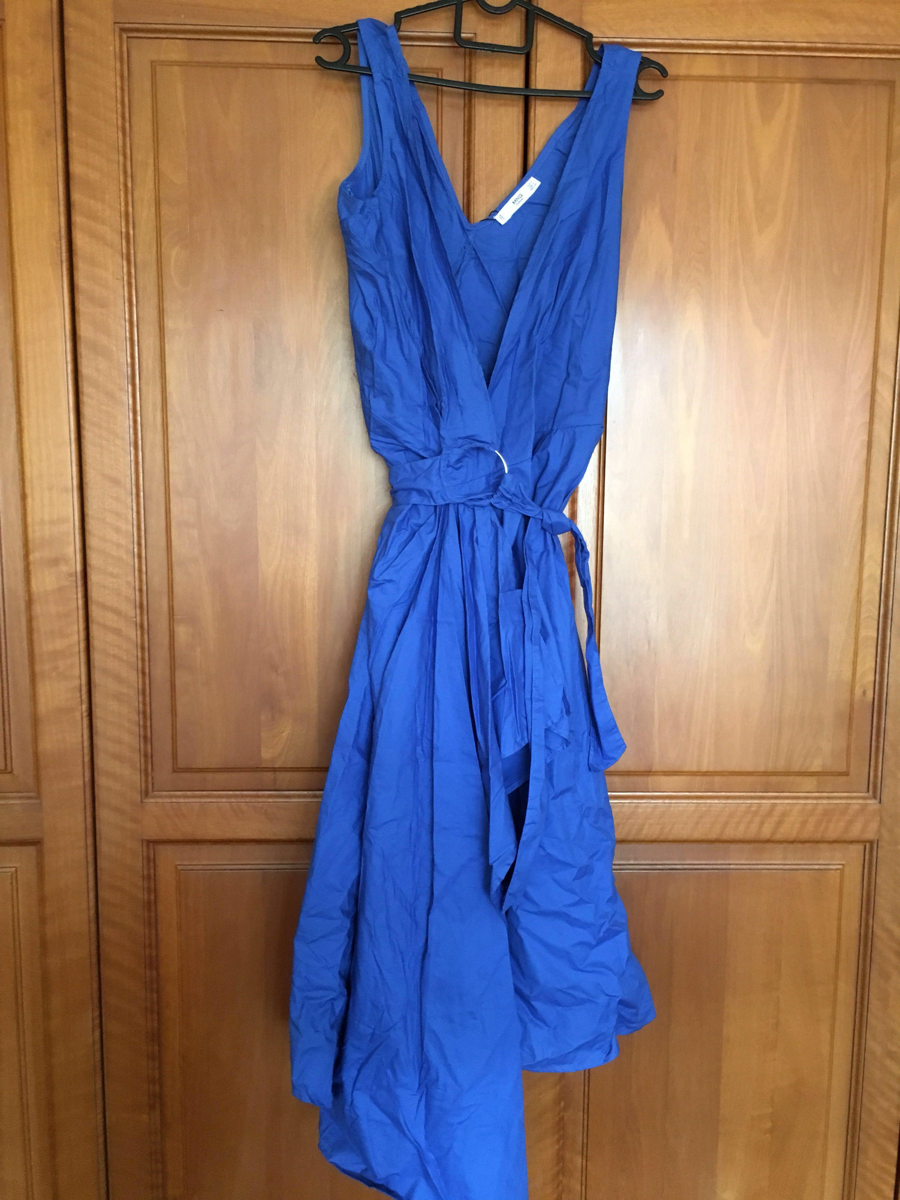 Electric blue top wrap dress