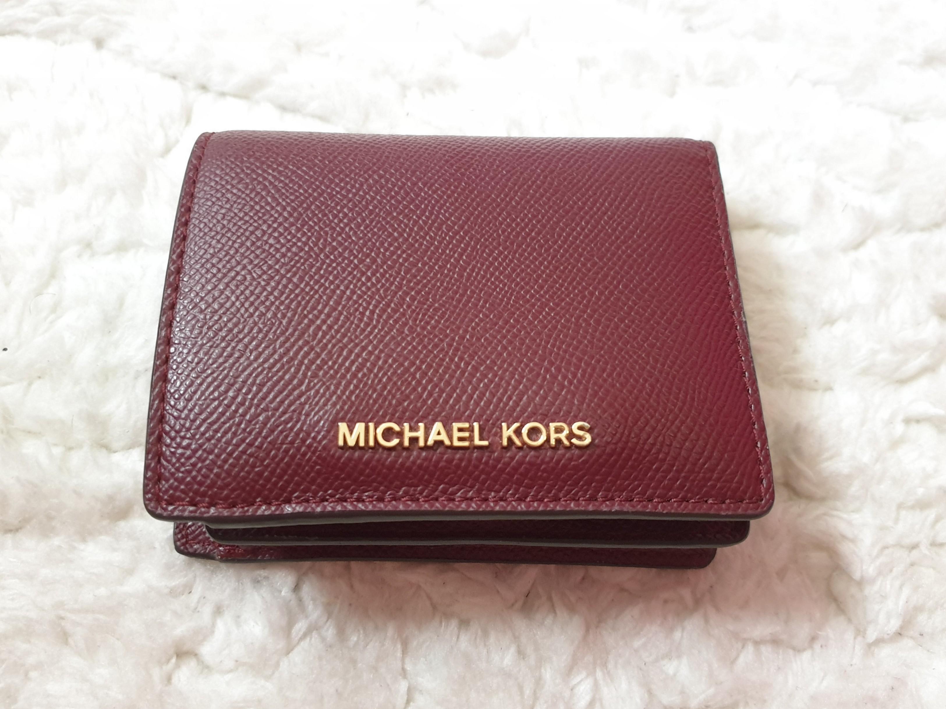 burgundy michael kors wallet