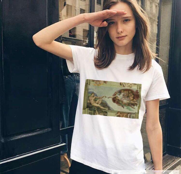 Michelangelo Tshirt Funny Women Ulzzang Harajuku Tumblr Short